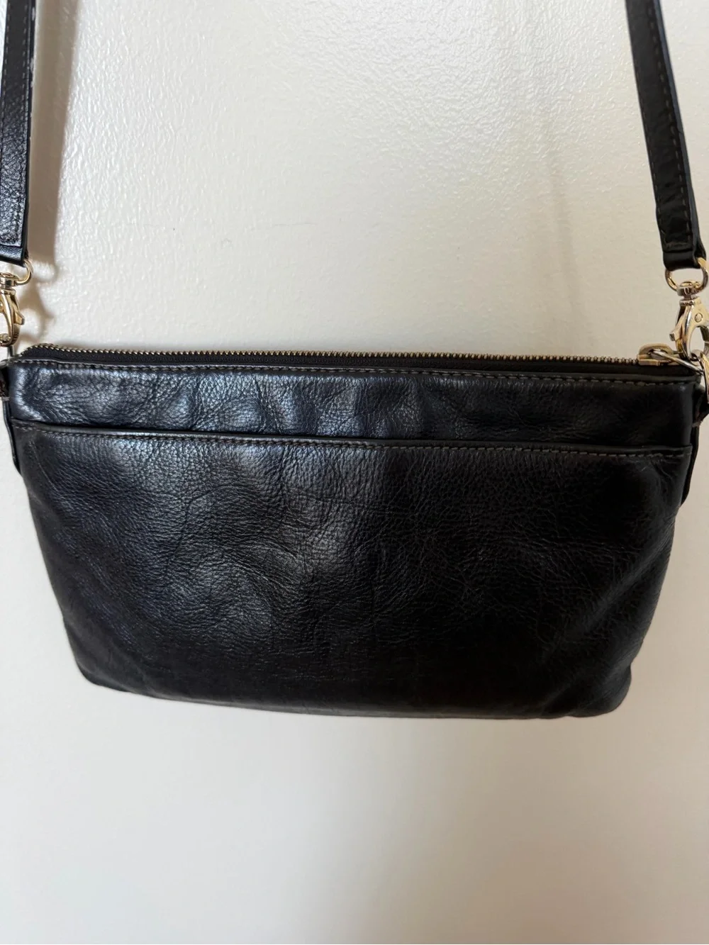 FOSSIL Black Pebbled Leather Crossbody